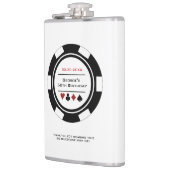 Casino Poker Chip Black and White Birthday Flask Heupfles (Links)