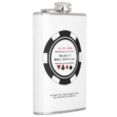 Casino Poker Chip Black and White Birthday Flask Heupfles (Rechts)