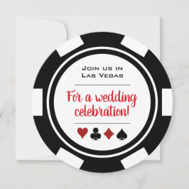 Casino Poker Chip Black and White Wedding Kaart