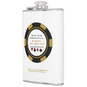 Casino Poker Chip Black Gold White Birthday Flask Heupfles (Links)