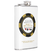 Casino Poker Chip Black Gold White Birthday Flask Heupfles (Rechts)
