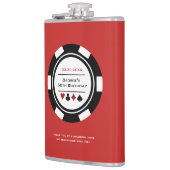 Casino Poker Chip Black Red en White Birthday Heupfles (Links)