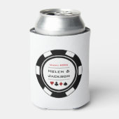 Casino Poker Chip Black White Vegas Wedding Blikjeskoeler (Blikje Voorkant)