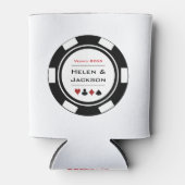 Casino Poker Chip Black White Vegas Wedding Blikjeskoeler (Voorkant)