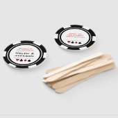 Casino Poker Chip Black White Welkom bij bruiloft Handwaaier (Niet-gemonteerd)