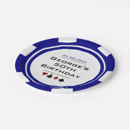 Casino Poker Chip Blue White Las Vegas Papieren Bordje
