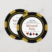 Casino Poker Chip Goud Zwart Pensioen Partij Kaart (Voorkant / Achterkant)