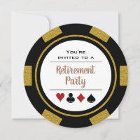 Casino Poker Chip Goud Zwart Pensioen Partij