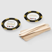 Casino Poker Chip Goud Zwart Welkom op bruiloft Handwaaier (Niet-gemonteerd)