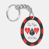 Casino poker chip munt aangepaste foto sleutelhang sleutelhanger (Voorkant Links)