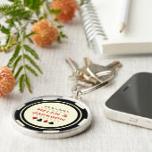 Casino Poker Chip Red Black Cream Weddenschap Sleutelhanger (Zijkant)