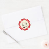 Casino Poker Chip Red en Off White Wedding Ronde Sticker (Envelop)