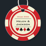 Casino Poker Chip Rood en Ivoor Bruiloft Bedankjes Labels<br><div class="desc">Trouwen in Las Vegas of een andere leuke casino stad? Deze rood-witte ronde gunsttags zouden een perfecte aanvulling zijn op een gunstbox! Bijpassende bruidsbenodigdheden beschikbaar.</div>