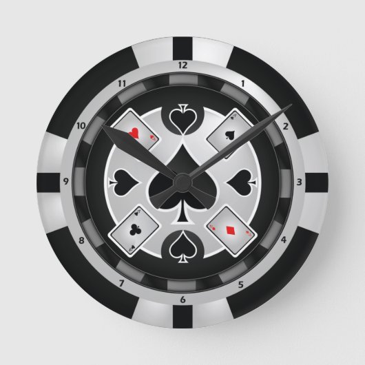Casino Poker Chip Wall klok (Voorkant)