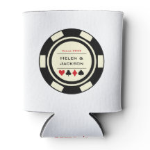 Casino Poker Chip Zwart Cream Wit Vegas Bruiloft