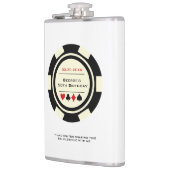 Casino Poker Chip Zwart Gebroken Wit Verjaardag Heupfles (Links)