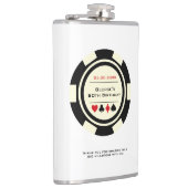 Casino Poker Chip Zwart Gebroken Wit Verjaardag Heupfles (Rechts)