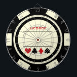 Casino Poker Chip Zwart Off-White Vegas Dartbord<br><div class="desc">Deze witte en zwarte poker chip stijl dart board zou een fantastisch cadeau voor jezelf of voor het casino liefhebbende persoon in je leven. Personaliseer het ontwerp met een naam.</div>