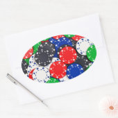 Casino poker chips ovale sticker (Envelop)