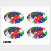 Casino poker chips ovale sticker (Vel)