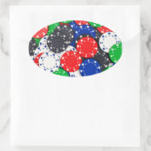 Casino poker chips ovale sticker (Tas)
