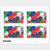 Casino poker chips rechthoekige sticker (Vel)