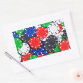 Casino poker chips rechthoekige sticker (Envelop)