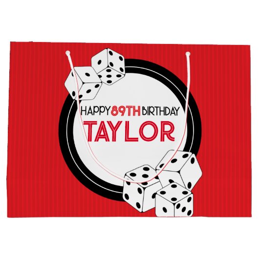 Casino Poker dobbelstenen verjaardag geschenk tas Groot Cadeauzakje (Achterkant)