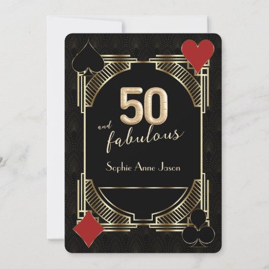 Casino Poker Fifty And Fabulous 50ste verjaardag  Kaart (Achterkant)