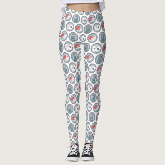 Casino Poker Gambling Kaarten Slot Machine Leggings (Voorkant)