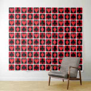 Casino Poker Groot pak Print Achtergrond Tapestry Wandkleed