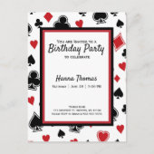 Casino Poker Kaart Game Theme Birthday Uitnodiging (Voorkant)