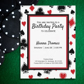 Casino Poker Kaart Game Theme Birthday Uitnodiging