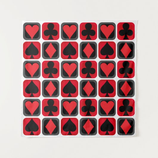 Casino Poker Kaart Suit Achtergrond Tapestry Wandkleed (Voorkant)