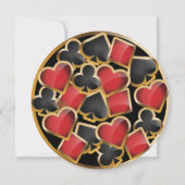 CASINO POKER Kaarten Verjaardag Party Uitnodiging (Achterkant)