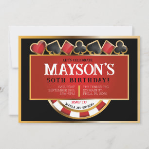 CASINO POKER Kaarten Verjaardag Party Uitnodiging