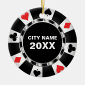 Casino Poker Keepsake Kerst Keramisch Ornament (Voorkant)
