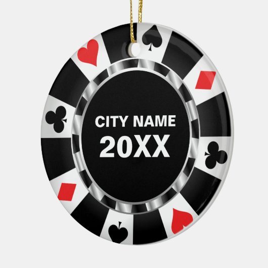 Casino Poker Keepsake Kerst Keramisch Ornament (Links)