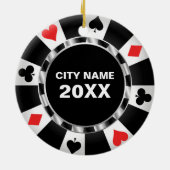 Casino Poker Keepsake Kerst Keramisch Ornament (Achterkant)