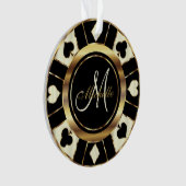 Casino Poker Monogram Chip - Ivory Ornament (voorkant)