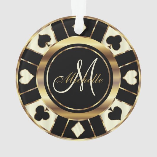 Casino Poker Monogram Chip - Ivory Ornament (achterkant)