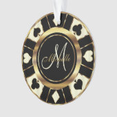 Casino Poker Monogram Chip - Ivory Ornament (voorkant)
