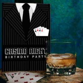 Casino Poker Nacht Verjaardagsfeestje Custom Uitno Kaart