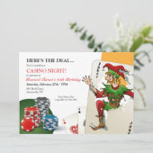 Casino Poker Night Kaart (Staand voorkant)