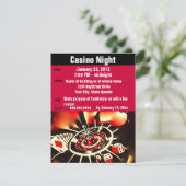 Casino Poker Night Party Kaart (Staand voorkant)
