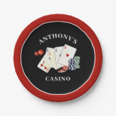 Casino Poker Party gepersonaliseerd Papieren Bordje (Voorkant)