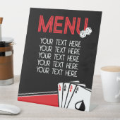 Casino Poker Party Menu Pedestal Sign Reclamebord Met Voetstuk (Insitu)