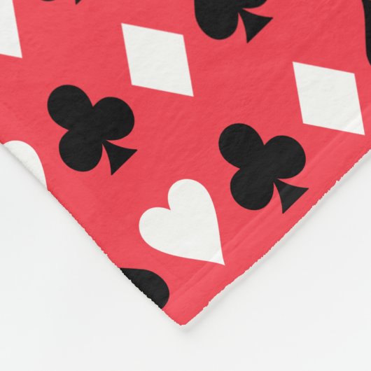 Casino Poker Spellcard Symbols Patroon Fleece Deken (Hoek)
