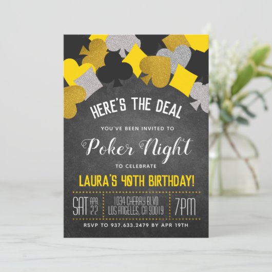 Casino Poker uitnodiging (Staand voorkant)