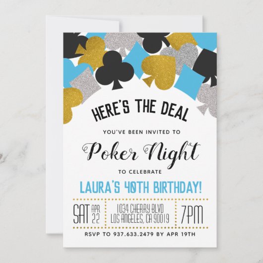 Casino Poker uitnodiging (Voorkant)